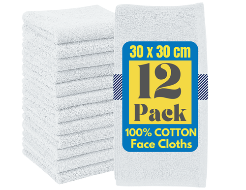 100% Egyptian Cotton Flannel Face Cloths Soft & Absorbent 500 GSM 6X, 12X, 24X - Picture 7 of 12