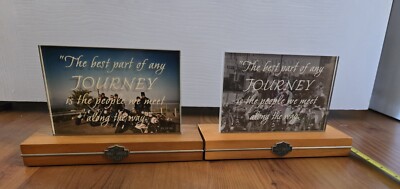 2 - 2003 Harley Davidson Hallmark Journey Plaque Wood/Acrylic Picture Frames