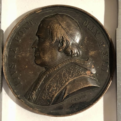 MÉDAILLE EN CUIVRE PAPE PIUS IX PAR VOIGT ROME ITALIE MEDAL - Bild 4 von 10