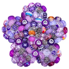 60 Pieces European Large Hole Spacer Beads Charm Fairy Wands Beads Rhinestone...