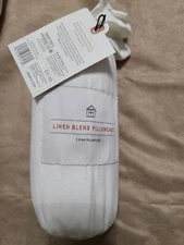 2pk Hearth & Hand Magnolia Linen Blend Hem Stitch Sour Cream KING Pillowcase