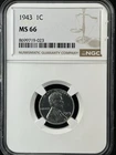 1943 1C  Lincoln Wheat One Cent NGC MS66   8699719-023