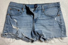 GAP Denim Light Wash Blue Denim Cut Off Shorts