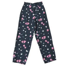 Vintage 90s Rampage black and pink floral wide leg trouser pants S