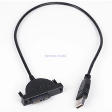 USB 2.0 to Mini SATA 7 6 13Pin Adapter Cable fr Laptop CD/DVD ROM Slimline Drive