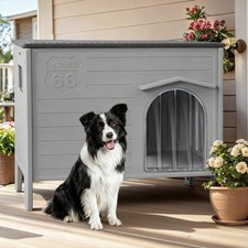 Rockever Large Dog House Outdoor Indoor for Medium Large Dogs Grey L 