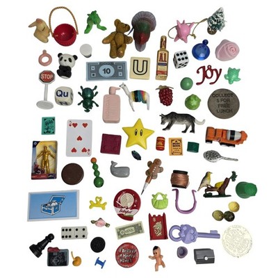 Miniature Trinket Shelf Mini Item Mixed Lot Toys Game 60+ Pieces Vintage & New