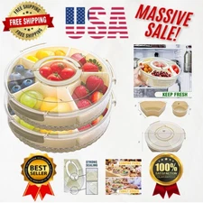 Elegant Rotating Divided Serving Tray for Charcuterie & Picnics - 10.5"