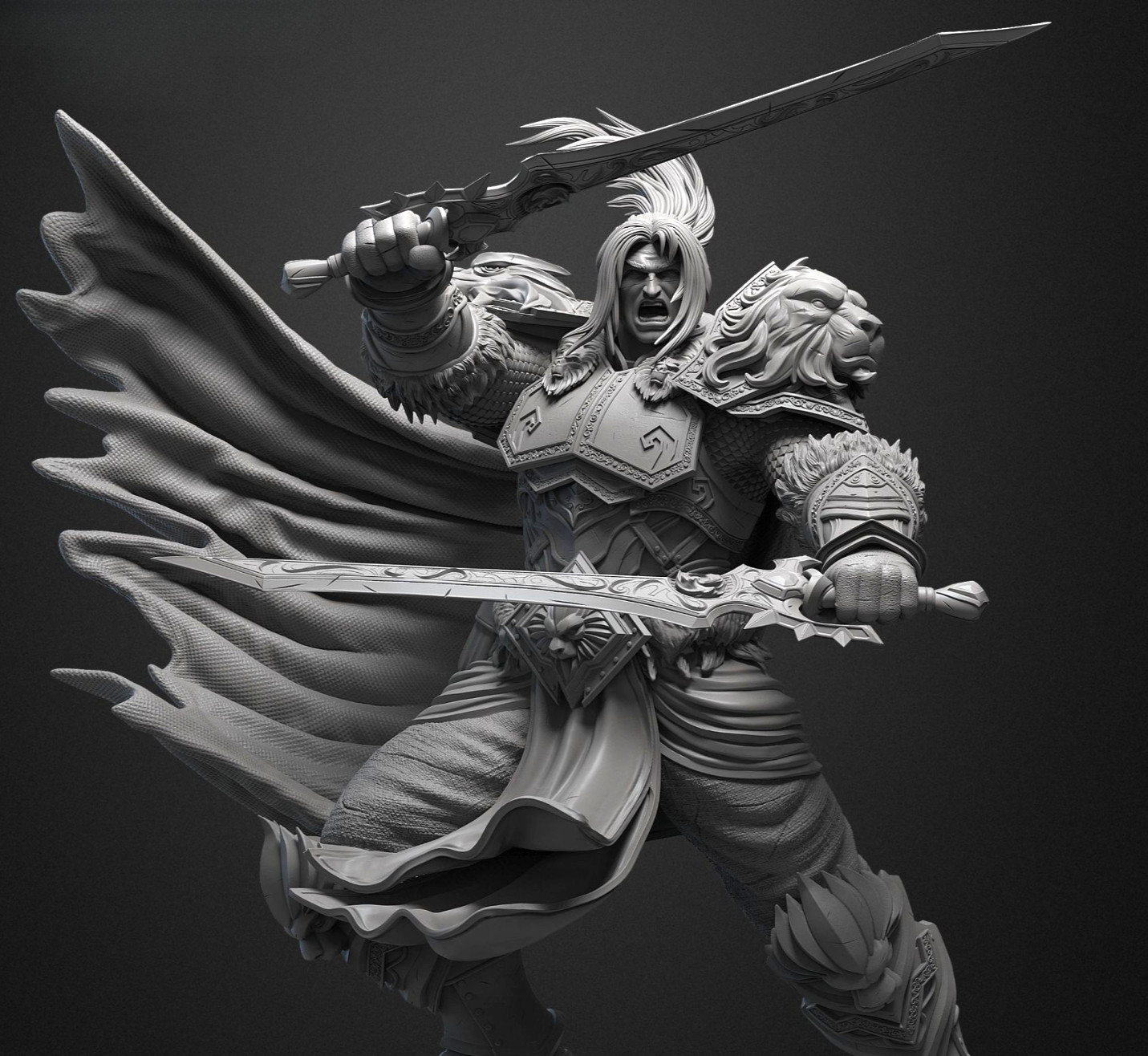 Figurine Varian Wrynn 34,4cm en résine WoW à peindre pour décorer son bureau