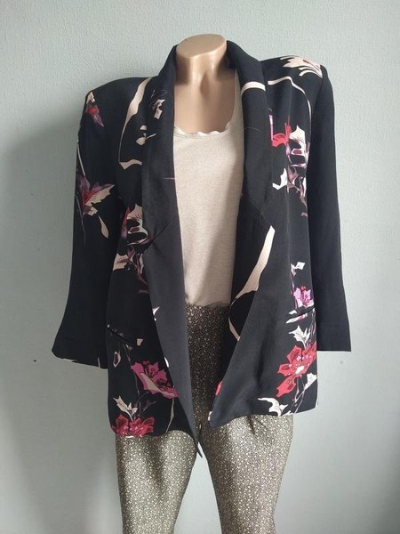 Women French Connection Jacket Black Viscose 40