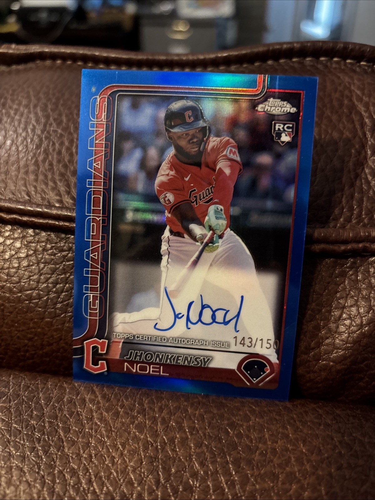 2025 Topps Chrome - Rookie Autographs Jhonkensy Noel #RA-JN Blue Refractor /150