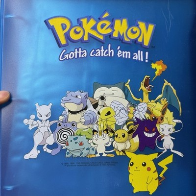 New 1999 BLOCKBUSTER - POKÉMON - Clear Blue Trading Card 3-Ring Zipper  Binder