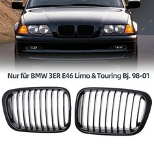 KÜHLERGRILL NIEREN SCHWARZ GLÄNZEND passend für BMW 3er E46 Limo Touring 98-01