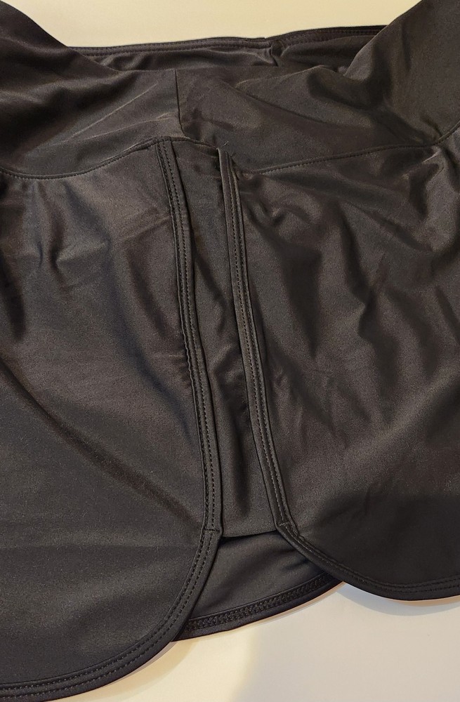 Soothfeel Womens Lined Tennis Skirt with Zipper Pocket Black Size Large
