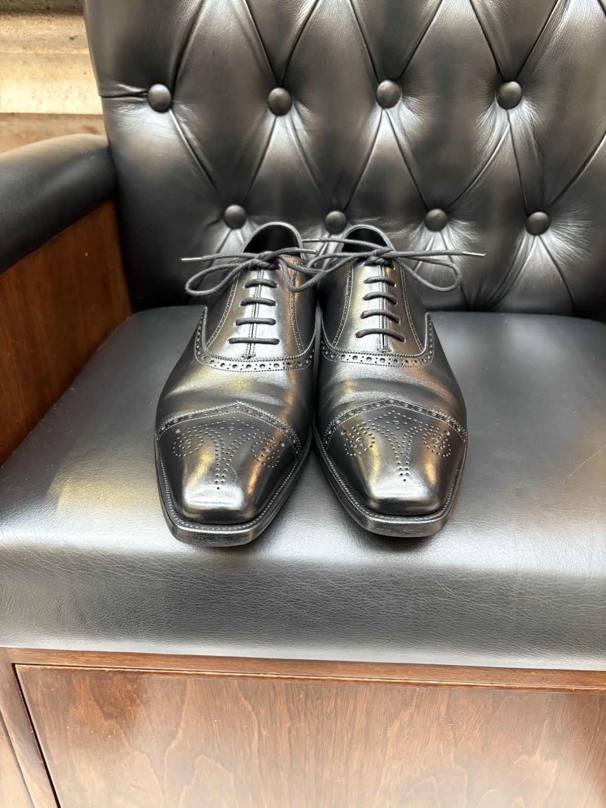Gaziano And Girling Men's Black Oxford Shoes UK Size 9.5, E Width Fitting
