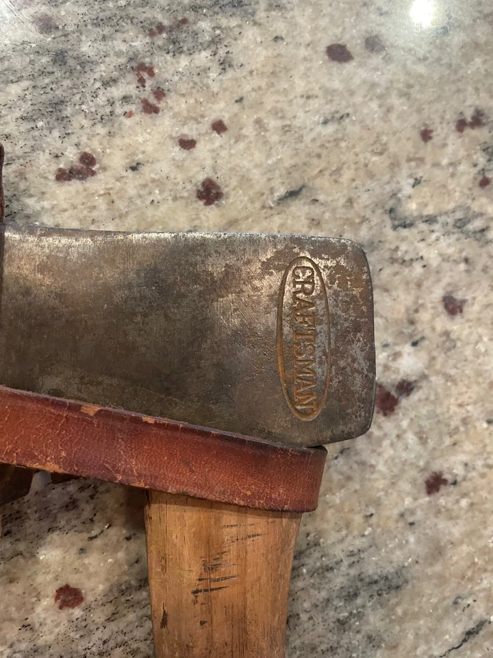 Hacha artesanal vintage con funda de cuero BSA original - años 50-70 Foto 3 de 4