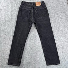 Vintage Y2K USA Made LEVI'S 505 Red Tab Black Denim Jeans 32x30 Faded