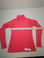 Under Armour Women's Medium Coral Pink 1/2 Zip Thumb Holes Long Sleeve Running