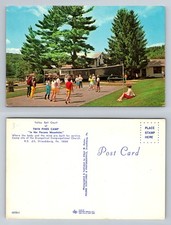 Stroudsburg, PA-Pennsylvania, Twin Pines Camp Volleyball Court Vintage Postcard