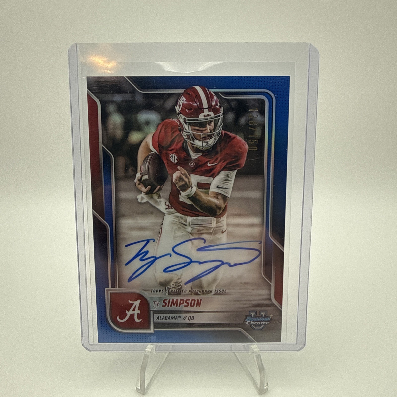 2025 Bowman U Chrome Ty Simpson Blue Refractor rookie Auto Card#BCA-TS #/150