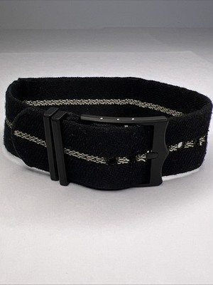 Tudor 22mm Black & Pale Yellow Watch Strap Band Black Buckle Authentic OEM