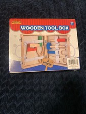 real wood toy wooden tool box