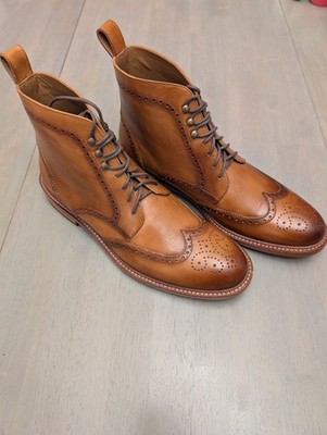 TAFT Mack Wingtip Boots in Burnt Honey Size 9