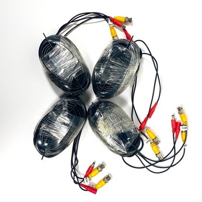 BNC CCTV Cable for Analog Security System (4) ~ 60' ~ Swann Pro-530 Camera ~ New