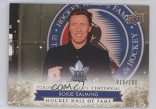 2017 Toronto Maple Leafs Centennial Hall of Fame Gold /100 Borje Salming HOF 4p5