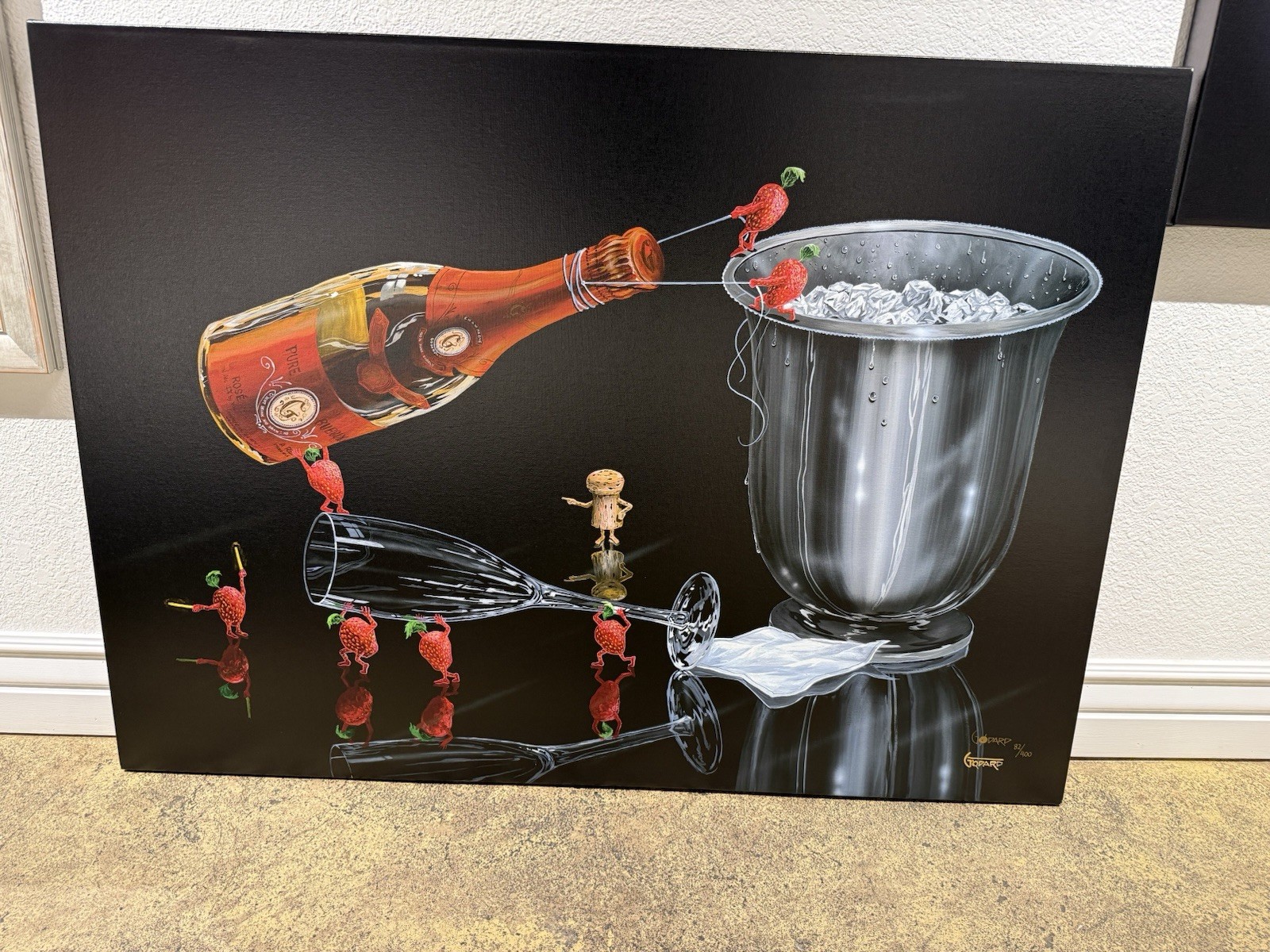 #82/400 "Prepare the Perfect Pour" (SN) Michael Godard LE Giclee on Canvas