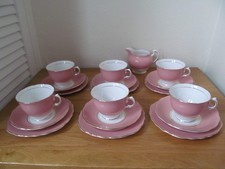 Vintage Colclough Bone China Harlequin Ballet  Pink 19  Piece Tea Set