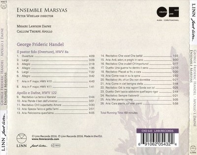 HANDEL: APOLLO E DAFNE, HWV 122 NEW CD
