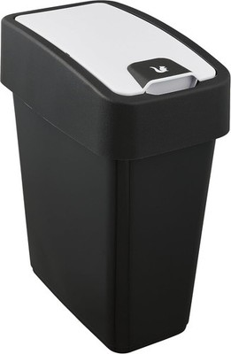 10L Waste Bin with Flip Lid Soft Touch Magnetic Kitchen Bathroom Trash Can Grey