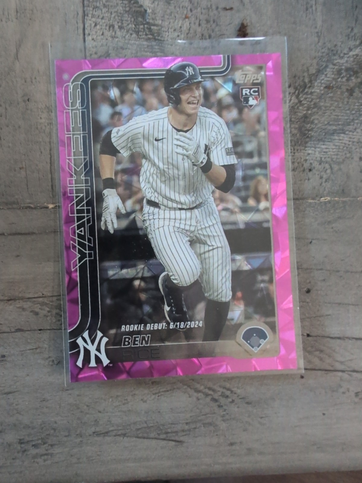 2025 Topps Update Series - Rookie Debut Ben Rice #US25 Pink Diamante Foil (RC)