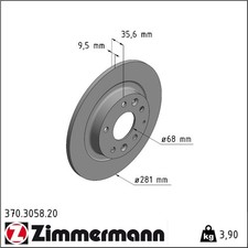 2x Zimmermann 370.3058.20 Bremsscheibe für MAZDA CX 3 DK Bremsscheiben
