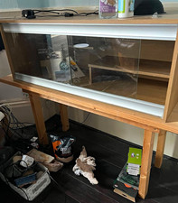 Glass Reptile Vivarium Terrarium Enclosure with Sliding Glass Doors for Reptiles