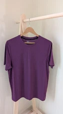 Sporty Polyester Spandex Short Sleeve Crewneck T-Shirt In Purple