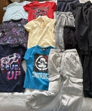 Boys Bundle Age 7-8 Joggers, T-Shirts, George, Salt rock, F&F . 11 Items