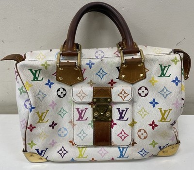 Louis Vuitton White Multicolor Speedy 30
