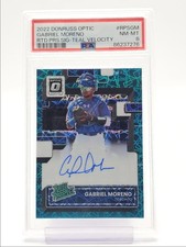 GABRIEL MORENO 2022 OPTIC RATED PROSPECT TEAL VELOCITY AUTO /25 PSA 8 Q7061