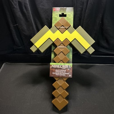 MINECRAFT Gold Pickaxe Plastic Toy 16'' x 12'' NEW!!!