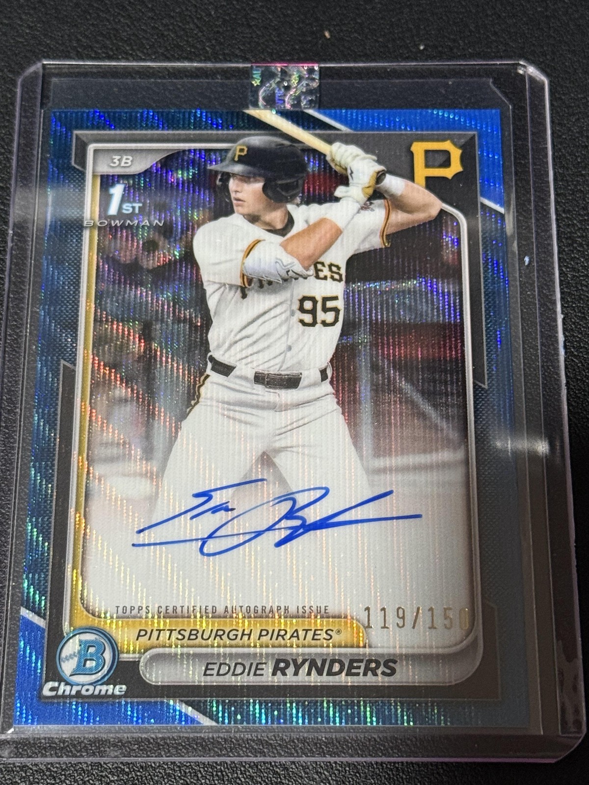 2024 Bowman Draft #CPA-ER Eddie Rynders Chrome Auto Blue Wave Refractor #/150