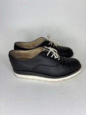 The Office of Angela Scott Platform Wedge Oxford Shoes  Size 37 US 6 Black