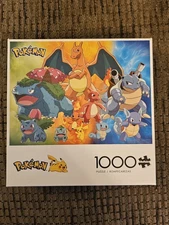 Buffalo Games - Pokemon Kanto Starters 1000 Piece Puzzle With Poster