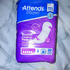 Attends Discreet Incontinence Pads Maximum Absorbency Disposable, Women, 20 Ct