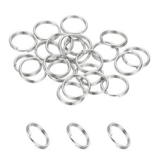 Round Split Ring, 20 Pcs 10 mm Small Split Ring with Double Loop, Silver