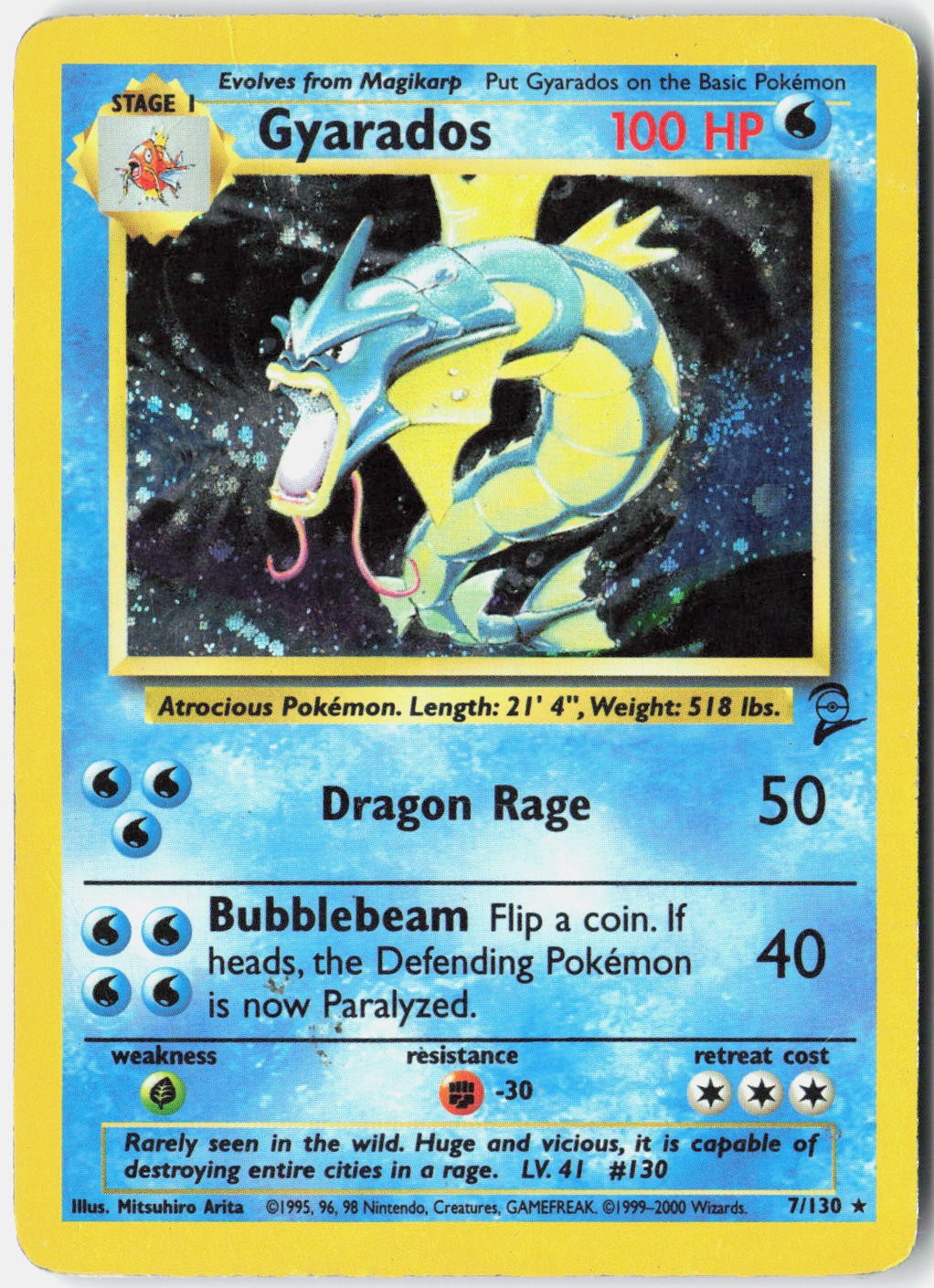 Gyarados Base Set 2 007/130 Pokemon Card