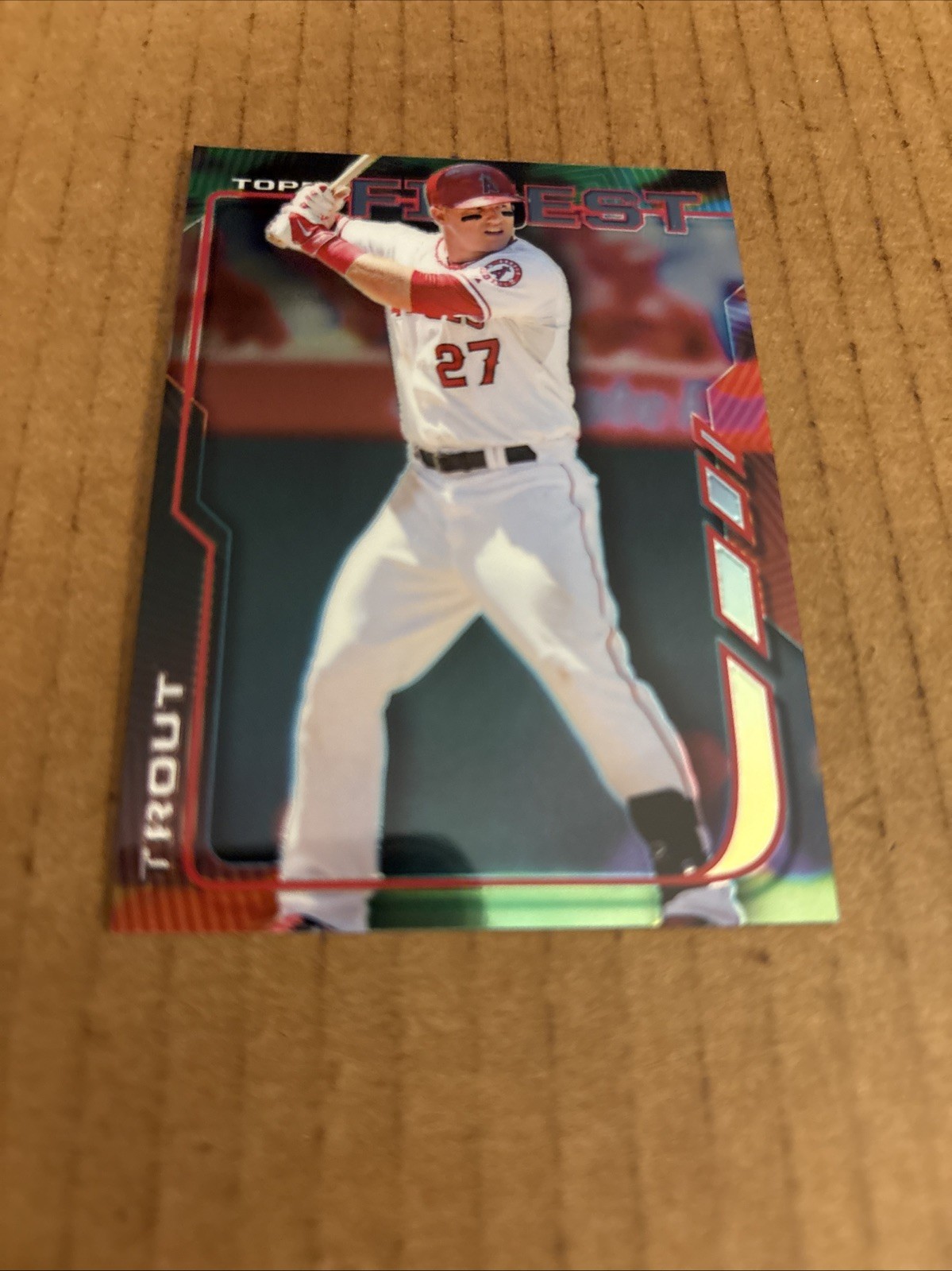 2014 Topps Finest MIKE TROUT #100 LA Angels Baseball Card (f3)