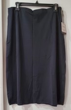 MeMoi Women's Seamless High-Waisted Bonded Full Slip Skirt - Black Size XLarge