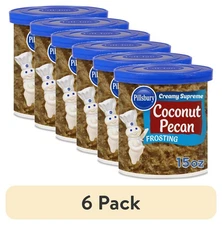 (6 pack) Pillsbury Creamy  Coconut Pecan Frosting, 15 oz Tub
